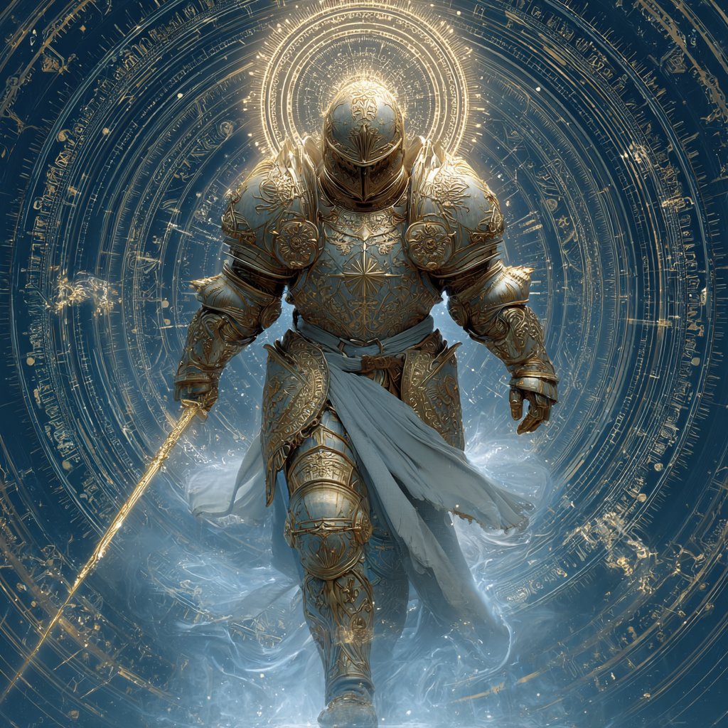 QuantumStStudio's tweet photo. A divine warrior answers to one being, and it is not human....

 #DivineWarrior #SacredGeometry  #DivineProtector #SpiritualArt #GoldenArmor #CelestialGuardian #AIArt #ConsciousnessArt #QuantumStreetStudios #DivineJustice #WarriorOfLight #SacredArt #DivineAuthority #HeavenlyWarrior #ProtectiveSpirit #DivineConnection #TransformationArt #SpiritualWarrior #DivineGrace #HolyWarrior #AngelicPresence #DivineLight #CelestialArt #GodsWarrior  #DivineGuardian #SacredWarrior