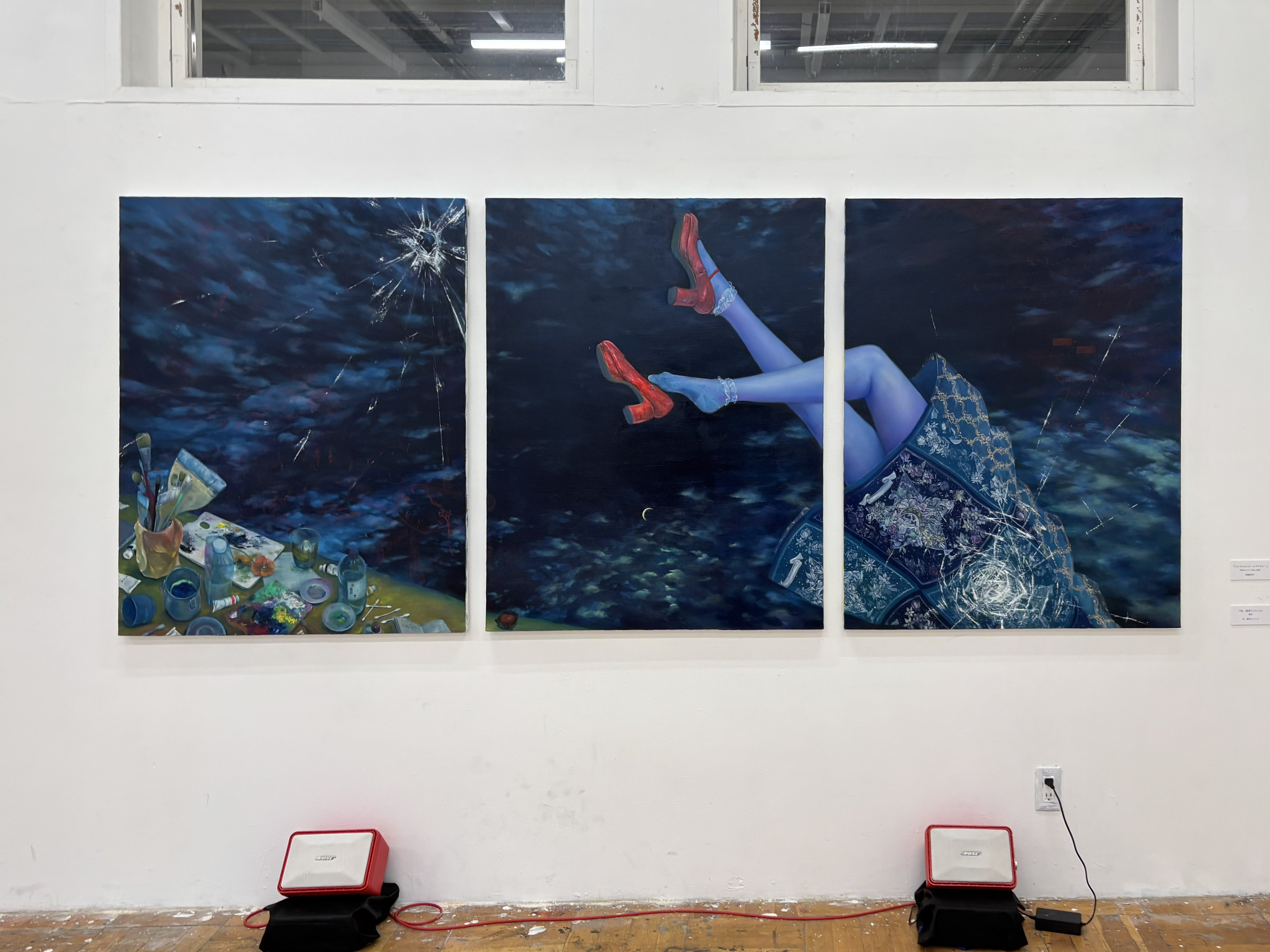 表現主義 油彩画 死と祈り　F50 園田郁夫「路傍」油絵・F50号 絵画買取・販売の小竹美術