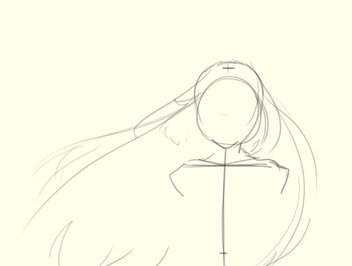 bugfix_3333's tweet image. ラフもらってワンドロしてみた！むずい！
ついでのろーれそらふ