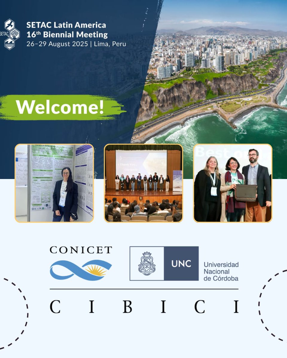 🌍 CIBICI en el #SETAC2025: más de 470 investigadores se reunieron en Perú para debatir desafíos ambientales en 39 sesiones y 10 actividades. 👏 La Dra. Iohanna Filippi presentó un póster y la Dra. Valeria Amé fue chairman del Comité Científico de <a href="/SetacLa/">setac.la</a> .
