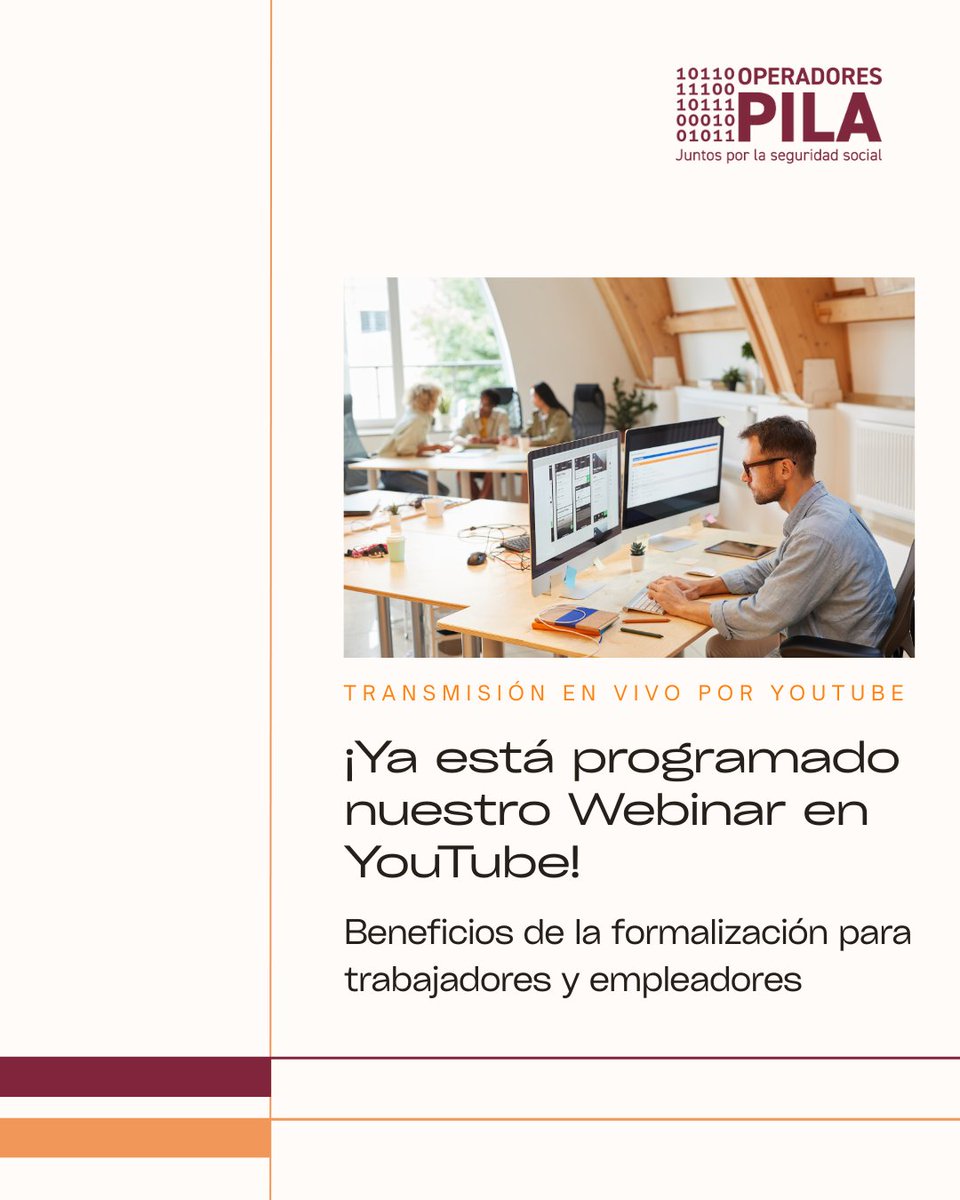 🚀 Este miér. 10/sep · 10:00 a. m.: En vivo sobre formalización y seguridad social.
✔ Beneficios reales
✔ Independientes: cómo cotizar
✔ Casos de éxito
Regístrate: forms.gle/8b9FC32mrpkJJg…
YouTube: youtube.com/live/CRIzGpD-i…
#OperadoresPILA #SeguridadSocial