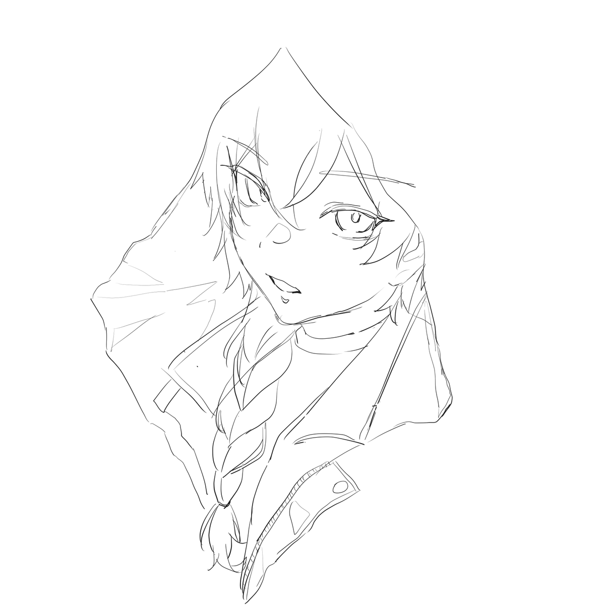 bugfix_3333's tweet image. ラフもらってワンドロしてみた！むずい！
ついでのろーれそらふ