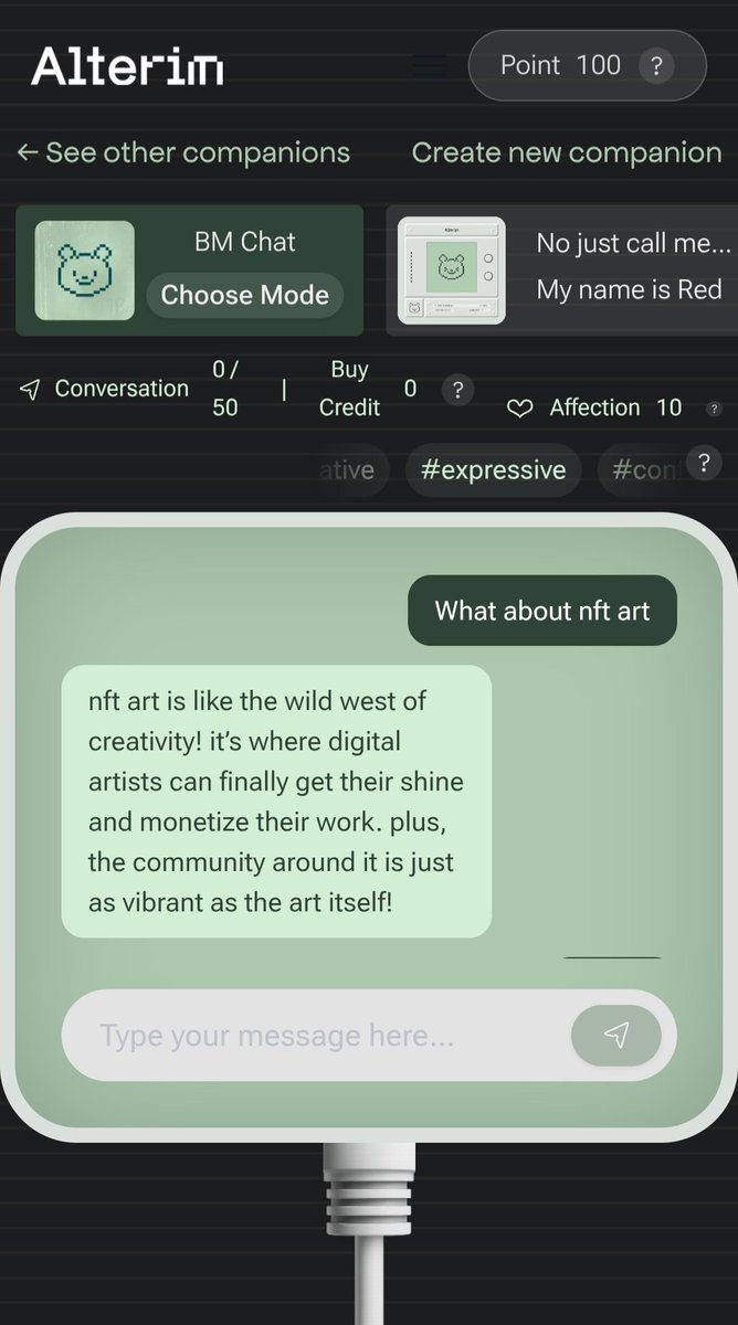 Honestly, my Alterim AI is kind of amazing. 
 #AlterimAI #BuiltOnAlterim”