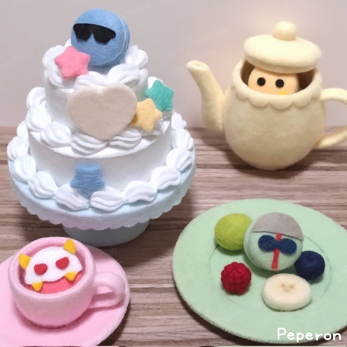 peperon6cino's tweet image. MSSP16周年記念。
フェルトで作ったMSSPマカロンケーキ作りセット。

#MSSP16周年  #MSSP16th
#MSSPアート  #手芸