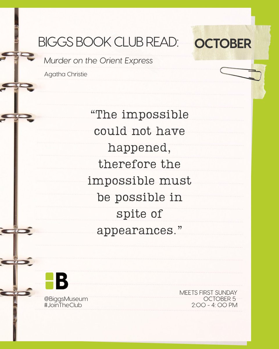 Next up in the Biggs Book Club: October's featured read! Come talk books and ideas with fellow art lovers. Meet us at the museum from 2–4 PM on First Sunday.