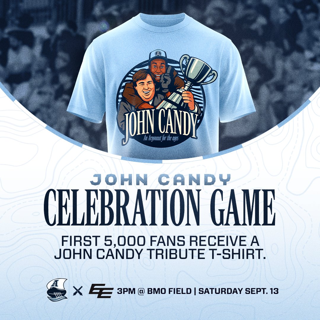 Celebrate an Argos icon with us 🌊 First 5,000 fans get a John Candy shirt 👕

🎟️: bit.ly/4nhQF4N