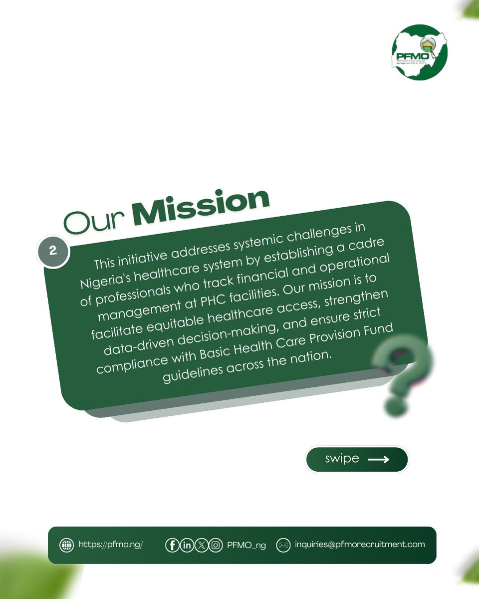 PFMO_ng's tweet photo. Who are the PFMOs?

Performance and Financial Management Officers (PFMOs) are working across Nigeria to make primary health care stronger, more transparent, and more accountable. 💪🏽 https://t.co/OayUF5arkz