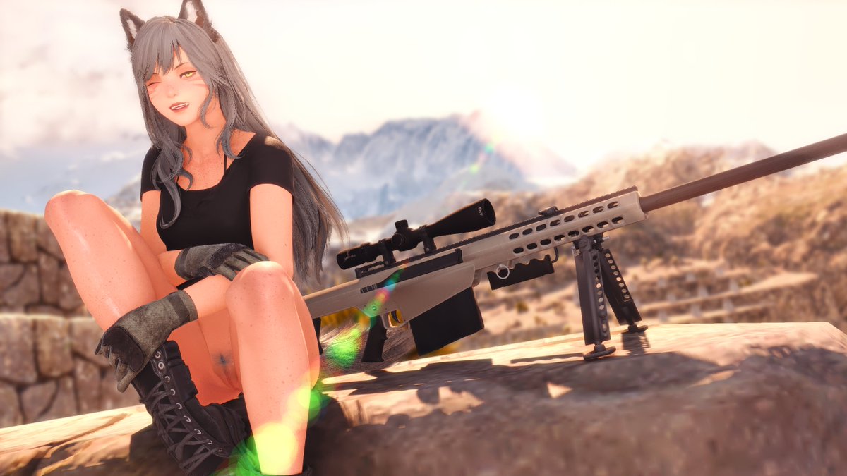 Anti-material Rifle - Barrett M82A1
Caliber: .50 BMG
Manufacturer: Barrett Firearms Manufacturing
Produced: 1989 - Present
Action: Recoil-operated, rotating bolt
Weight: 13.5kg/29lbs, 14.8kg/32lbs loaded 
Effective range: 1800m/2000 yards

xivmodarchive.com/modid/145915
GET IT HERE!🐺