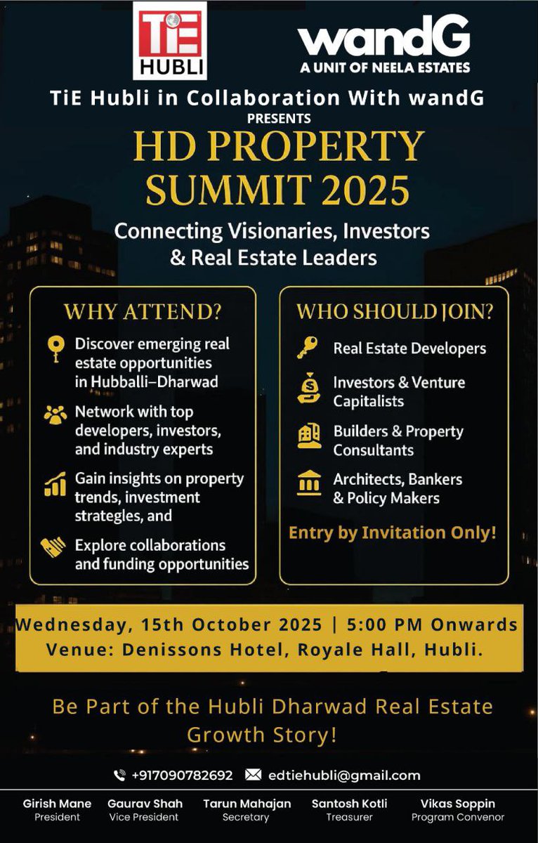 RupayiRaja's tweet image. Hubli-Dharwad Real Estate Summit 🏙️ | 

A great chance for investors, buyers &amp;amp; enthusiasts to attend and understand the real estate market better. 

📈 Don’t miss the insights! #RealEstate #HubliDharwad