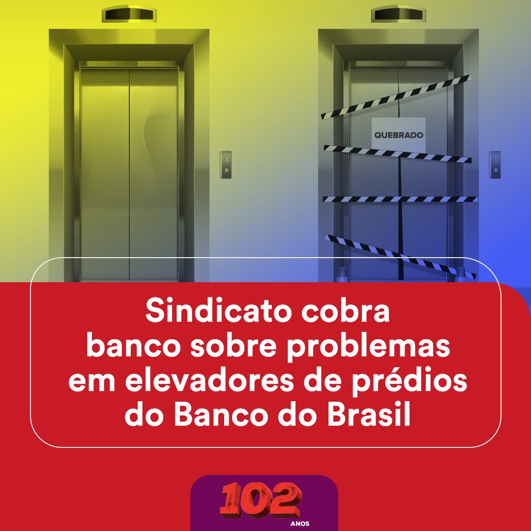spbancarios's tweet photo. E aí, BB... até quando os problemas nos elevadores vão atrapalhar o dia a dia dos trabalhadores? O Sindicato já cobrou soluções para as falhas que geram insegurança e atrasos na rotina de trabalho. Saiba mais: https://t.co/1WwX3rP1rc https://t.co/Pqcks1PTJ3