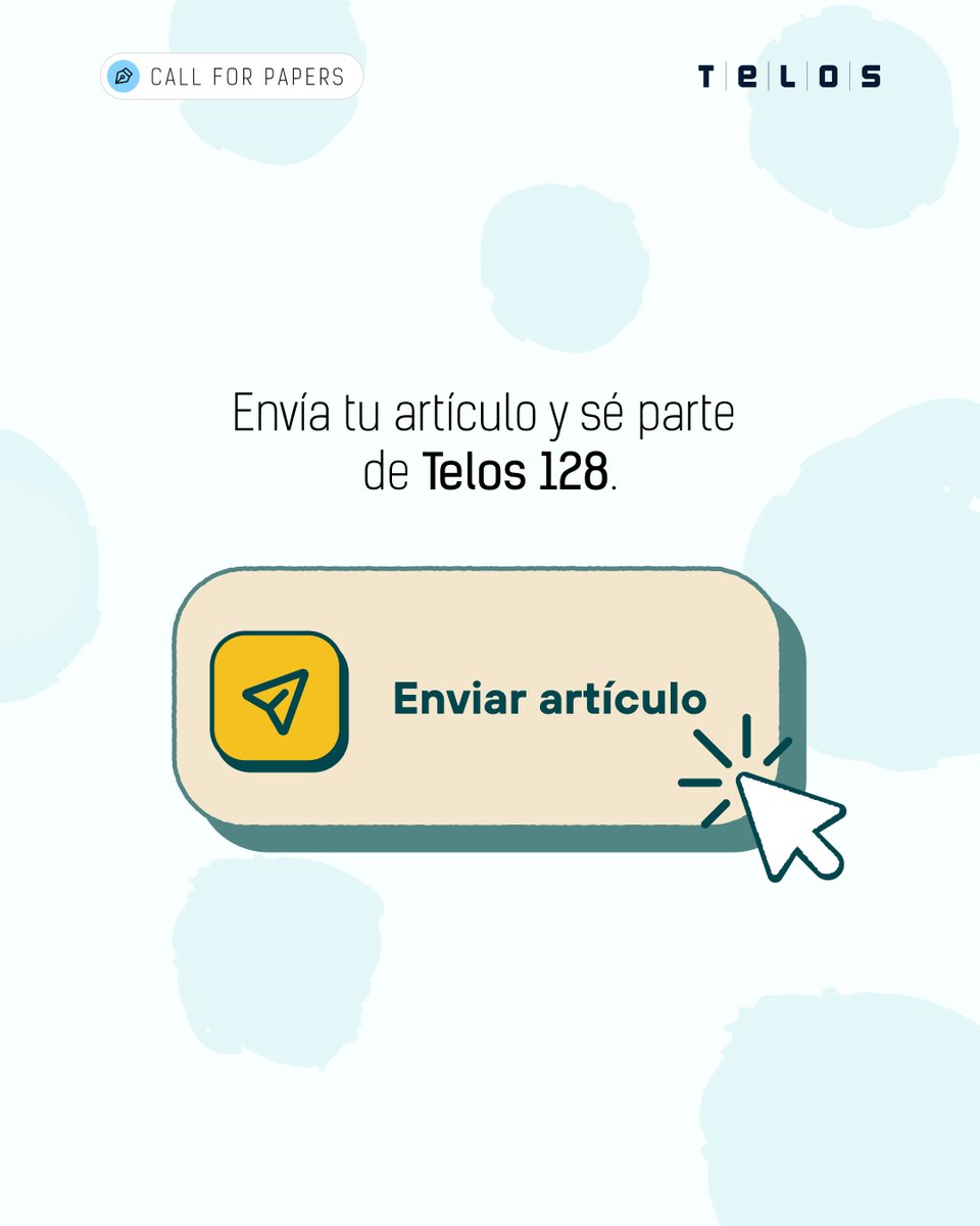 👩‍💻👨‍💻 ¡Se buscan exploradores digitales!

TELOS 128 abre convocatoria para mentes curiosas que quieran reflexionar sobre derechos digitales.

📄 ¿Tienes un artículo o ensayo listo para compartir? Únete a nuestra próxima edición telos.fundaciontelefonica.com/colaboradores/