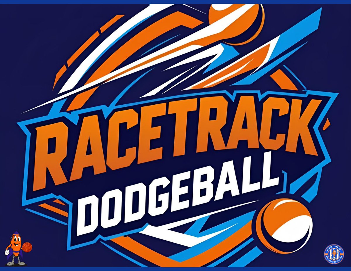 RoyalOaksPE's tweet photo. Racetrack Dodgeball.  Thxs to @thegamesgurus for the game idea. #ROSAPE https://t.co/mXXygdsyVv