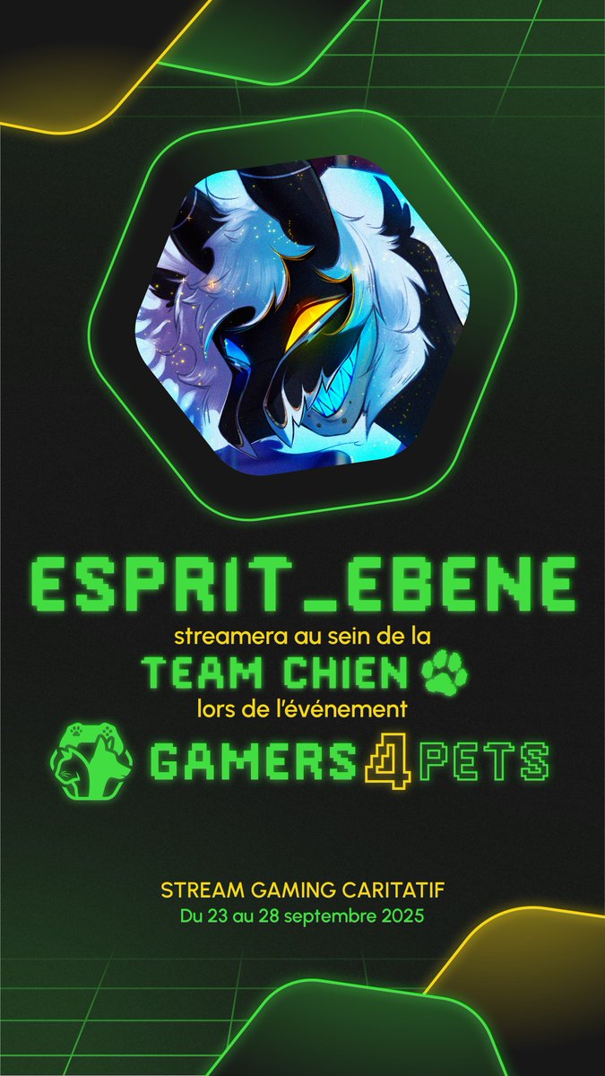 Et coucou!

Je vous annonce que je participerais au #Gamers4Pets du 23 au 28 septembre ! 

Au plaisir de vous voir là-bas! On compte sur vous !