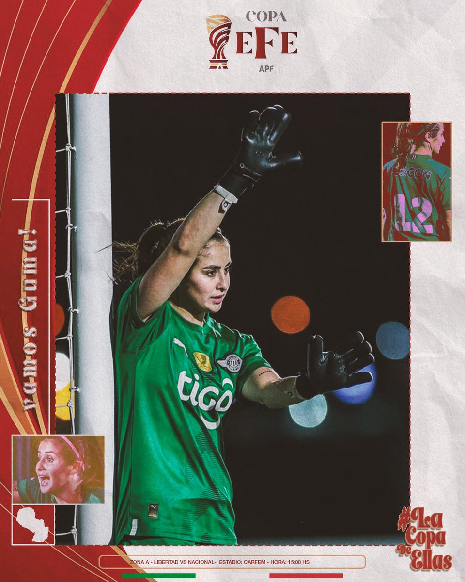 ARRANCA LA COPA DE ELLAS 🏆

COPA EFE | Fecha 1
Libertad 🆚 Nacional

🏟️ CARFEM
⏰ 15:00 hs

Las Gumarelas, campeonas del Torneo Anual, debutan en la Copa EFE ante el Trico, en plena siesta de Ypané 🌞⚽️

#VamosGuma 🏁🥬