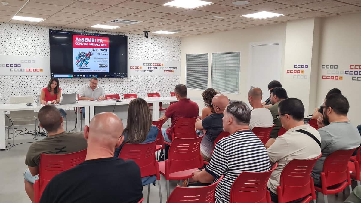 Avui ens hem reunit amb delegades i delegats de les principals empreses del metall de BCN per actualitzar l'estat de la negociació del conveni i preparar l'estratègia a seguir, davant el posicionament de la patronal
