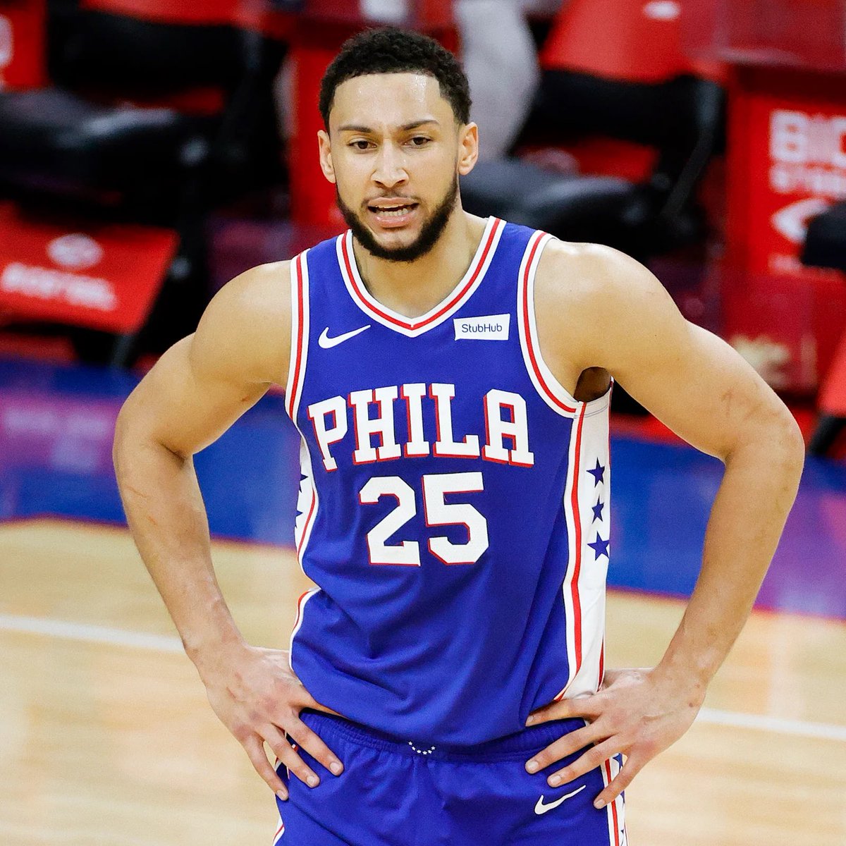 LegionHoops's tweet photo. The 76ers reportedly showed interest in Ben Simmons after he was bought out by the Nets, per @JakeLFischer. https://t.co/oMvqLjd0Tm