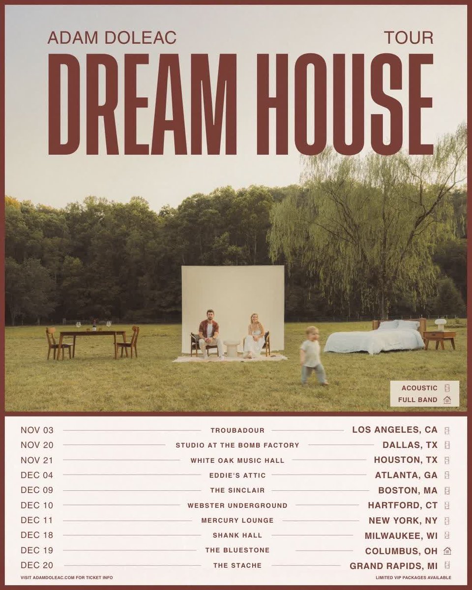 Have you heard?  <a href="/AdamDoleacMusic/">Adam Doleac</a> has released the first 10 dates of his Dream House Tour!!  Which dates will you be at??