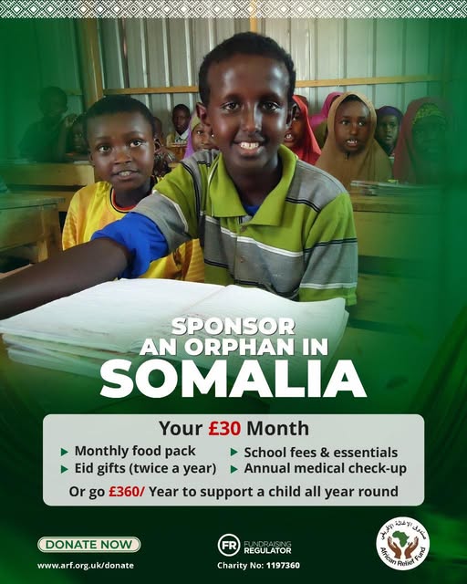 AReliefFund's tweet photo. Every child deserves food, education, &amp; joy. For £30/month, you can transform an orphan's life in Somalia, giving them hope &amp; dignity. Sponsor now: https://t.co/owAjM3Bb3U #AReliefFund #OrphanSponsorship #ChangeALife https://t.co/6OP3npusj4