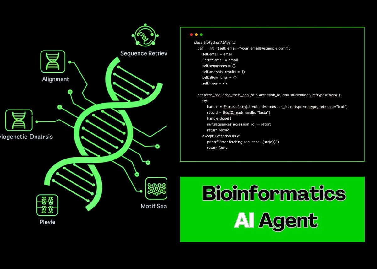 andresvilarino's tweet image. How to Create a #Bioinformatics #AIagent Using #Biopython for #DNA &amp;amp; #Protein Analysis 
#AI #ArtificialIntelligence #Tech #Technology 
buff.ly/sGMYOx3