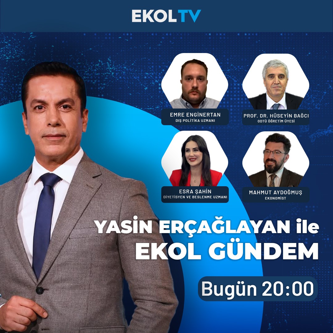 Siyasetteki son kulisler, sosyal medyanın gündemi, ekonomideki son gelişmeler Ekol Gündem’de!

<a href="/yercaglayan/">Yasin Erçağlayan</a> soruyor, <a href="/EEnginertan/">Emre Enginertan</a>, <a href="/profbagci/">Prof. Dr. Hüseyin Bağcı</a>, Diyetisyen ve Beslenme Uzmanı Esra şahin, <a href="/MahmutAyd35/">Mahmut Aydoğmuş</a> yanıtlıyor.

Ekol Gündem, bu akşam 20.00’de Ekol TV’de.