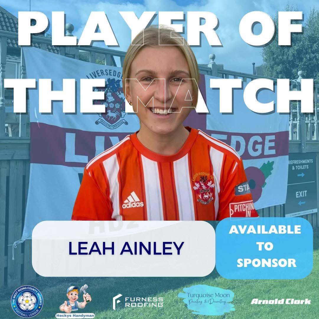 SedgeFCLadies's tweet photo. 🌟 Player of the Match – Batley FC Ladies vs Liversedge FC Ladies 🌟

👏 Ref’s Choice: Adele Chadwick – a dominant performance capped with a fantastic hat-trick! Sponsored by Claire Stow - Travel Counsellor

👏 Manager & Players’ Choice: Leah Ainley – earning herself both managers and players choice, an excellent debut showing composure, energy, and teamwork. Available to sponsor!

Well done to both – two outstanding performances in a brilliant team win! 🩵⚽️  

#UpTheSedge🩵