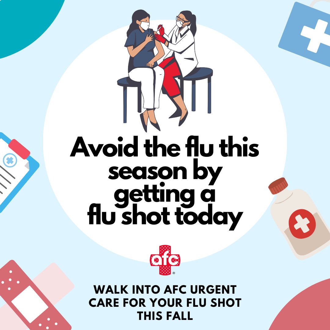 Did you get your flu shot yet? Early intervention is crucial to staying healthy this flu season. Walk into AFC Urgent Care for a flu shot!