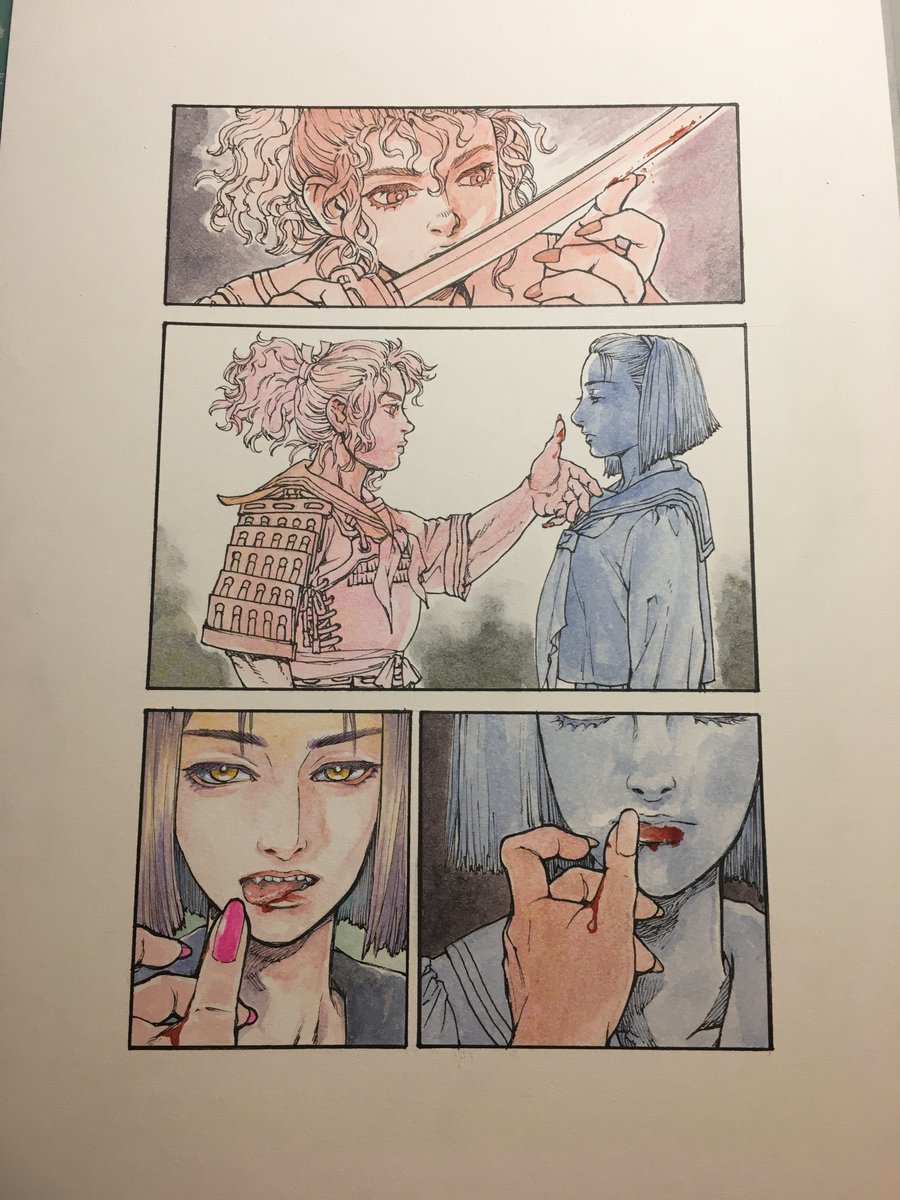 展示作品3点ですが
そういえば今回は正面からきちんと撮った写真を残してなかった…描き終わって乾燥させてる時の写真しかない