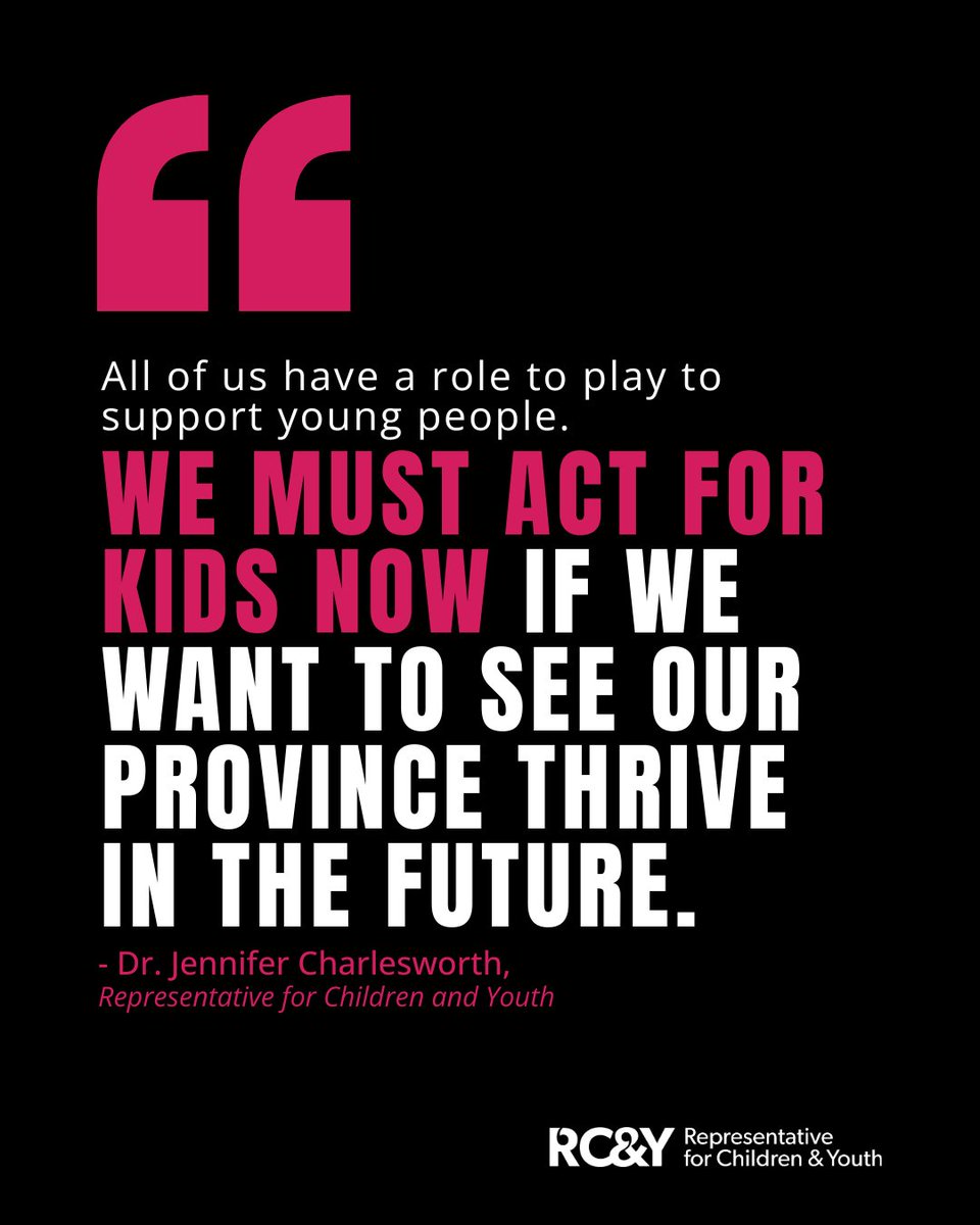 Every young person deserves to thrive. 

When we invest in children and youth today, we build healthier, safer, and more connected communities for tomorrow. 

#KidsFirst #SystemsChange #Belonging #RCYBC #kidsdeservebetter