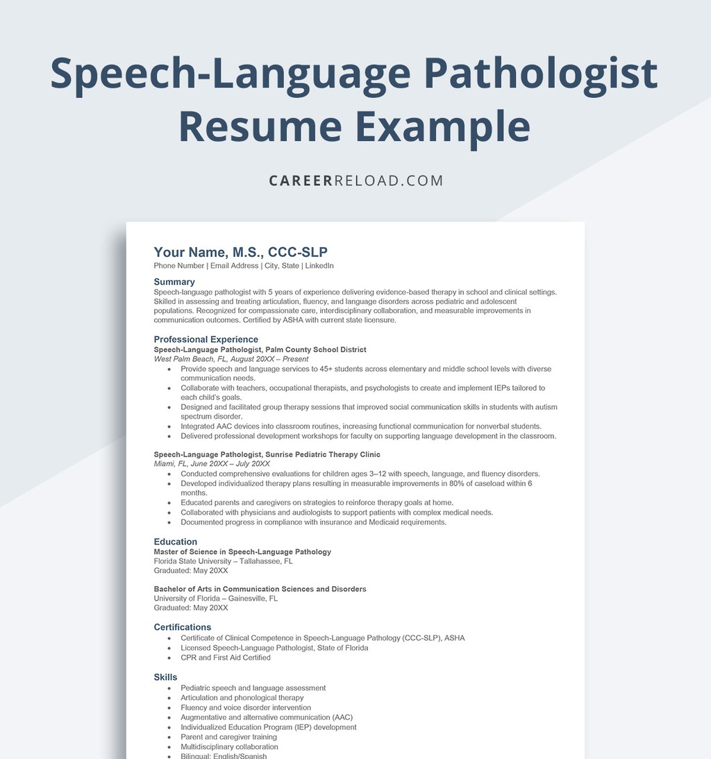 CareerReload's tweet image. How to Write a Speech-Language Pathologist Resume (Example &amp;amp; Template)
👉 careerreload.com/speech-languag…

#SpeechLanguagePathologist #SLP #ResumeExample
