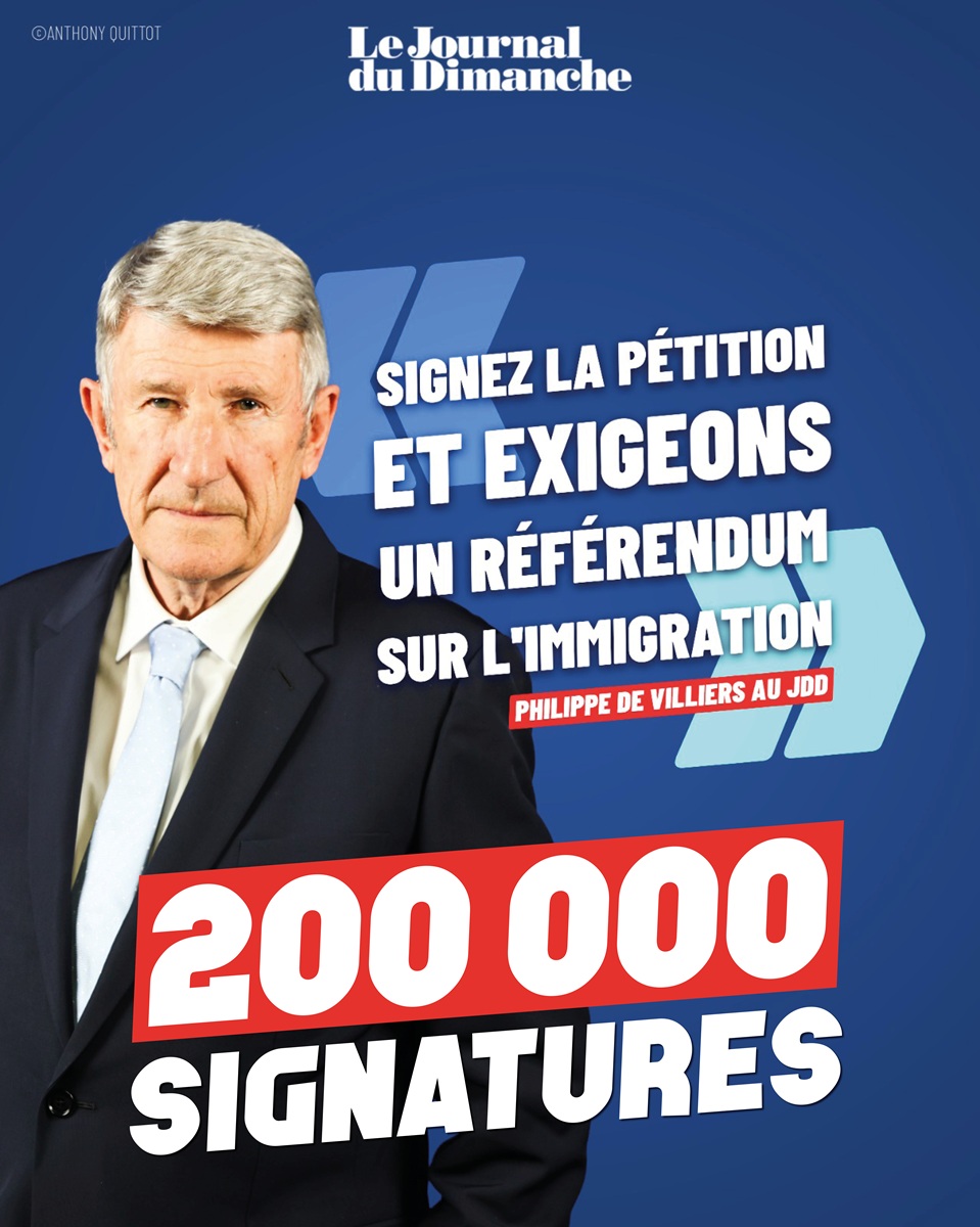🚨 Plus de 200 000 personnes ont signé la pétition pour un référendum sur l’#immigration. 
Et vous ?
✒️ referendum-immigration.com