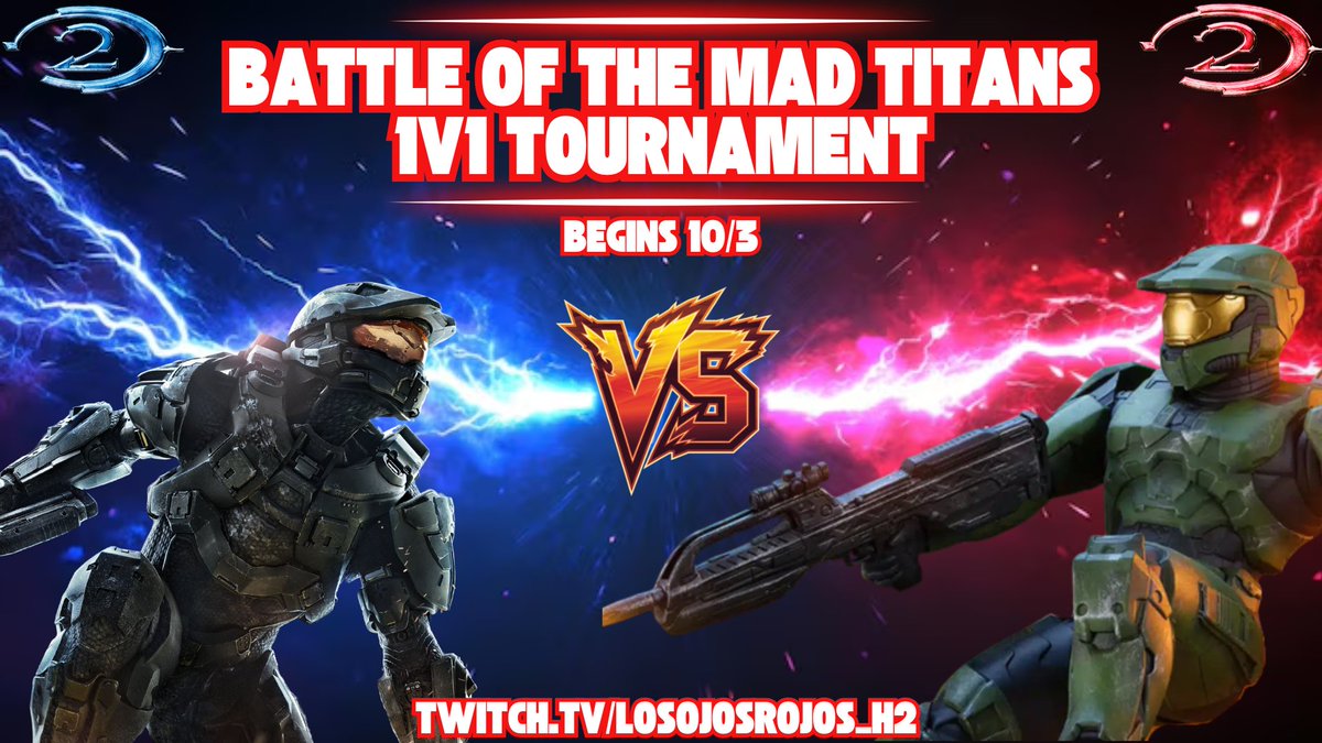 🔥New start date for the #BattleOfTheMadTitans is Friday 10/3. Follow me on Twitch and get notified when S tier #Halo2 players are facing off in a #1v1 elimination tournament!🔥
twitch.tv/losojosrojos_h2