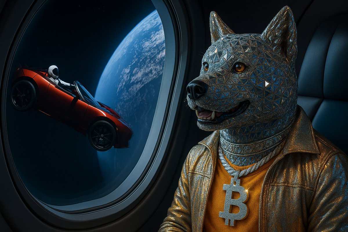 DiamondogBTC's tweet photo. Window seat to space. 💎🐶
A diamond dog meets a red Roadster as Earth drifts by.
$DIAMONDOG - forged as a rune on @radfi_btc, bound for Mars. 🚀
#DIAMONDOG #Bitcoin #ToMars @radfi_btc https://t.co/3El8dzIIQK