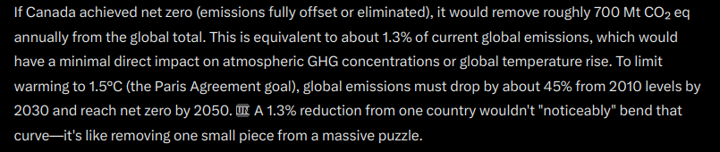 TruthFringe's tweet image. I asked @grok  if it was logical for Canada to achieve 'Net Zero'.
This was the answer.
#netzeroscam 
#NetZero
#ClimateScam 
#CarneyLies 
#CarneyIsRetarded
#LiberalismIsAMentalDisorder