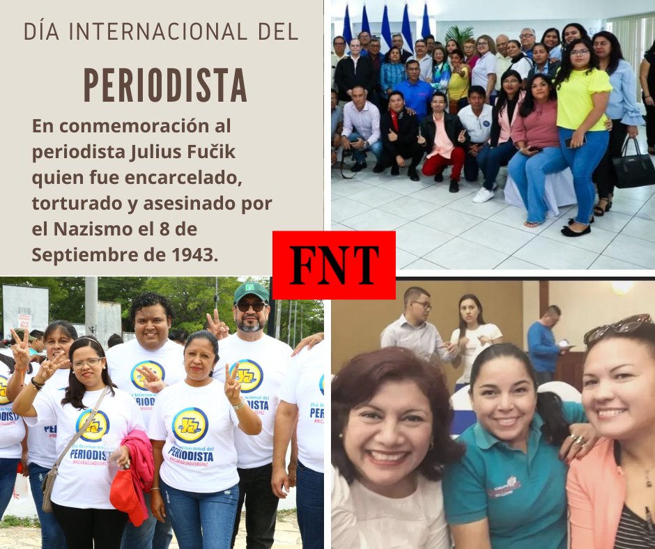 8 de Septiembre Día Internacional del Periodista. A nuestros hermanos comunicadores de Nicaragua para que continúen dando la batalla en la guerra mediática impuesta por el Imperialismo que quiere destruir la Paz y la Dignidad de nuestro Pueblo. #FNT #TaniaLaGuerrillera