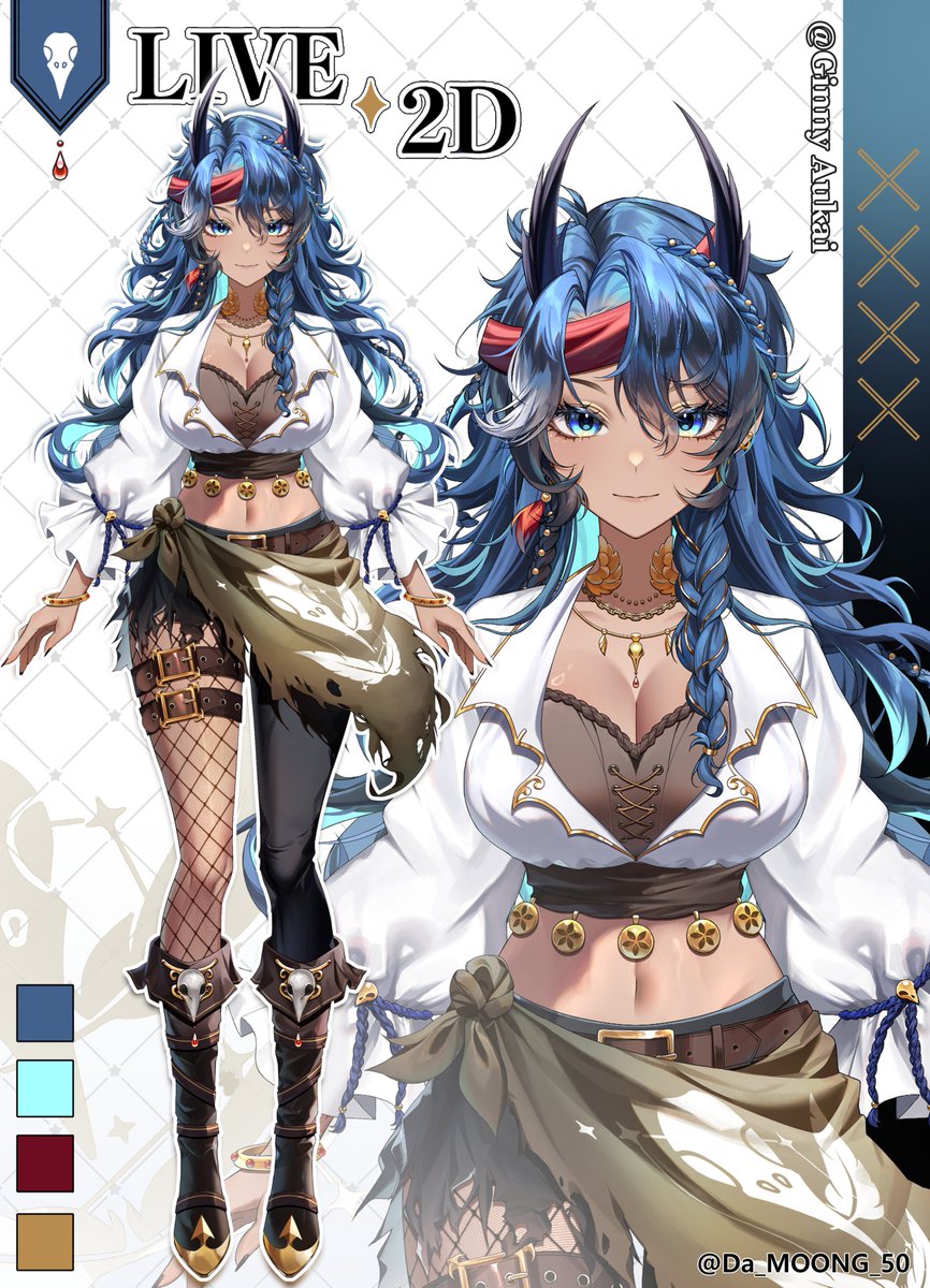 I worked on the 2.0 model for VTuber GinnyAukai (#GinnyAukai) 🏴‍☠️🐦‍⬛