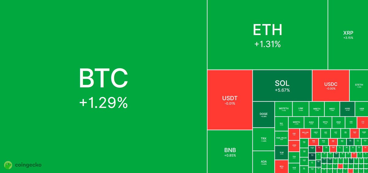 coingecko's tweet image. green morning 💚is it just me or are we so back?