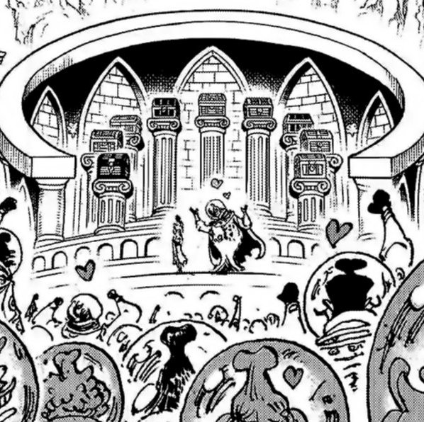 writingpanini's tweet image. #OnePiece #OnePiece1160 #opspoilers 

- Dragon punches a Celestial Dragon.
- He takes a Devil Fruit chest.
- He eats the Devil Fruit.
- He puts baby Shanks inside the empty chest.