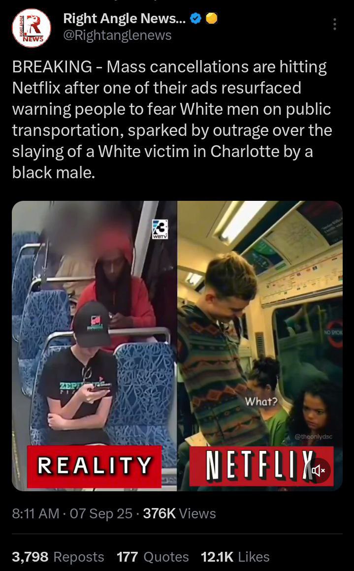 Remember the Netflix ad warning about white men on Public Transportation?