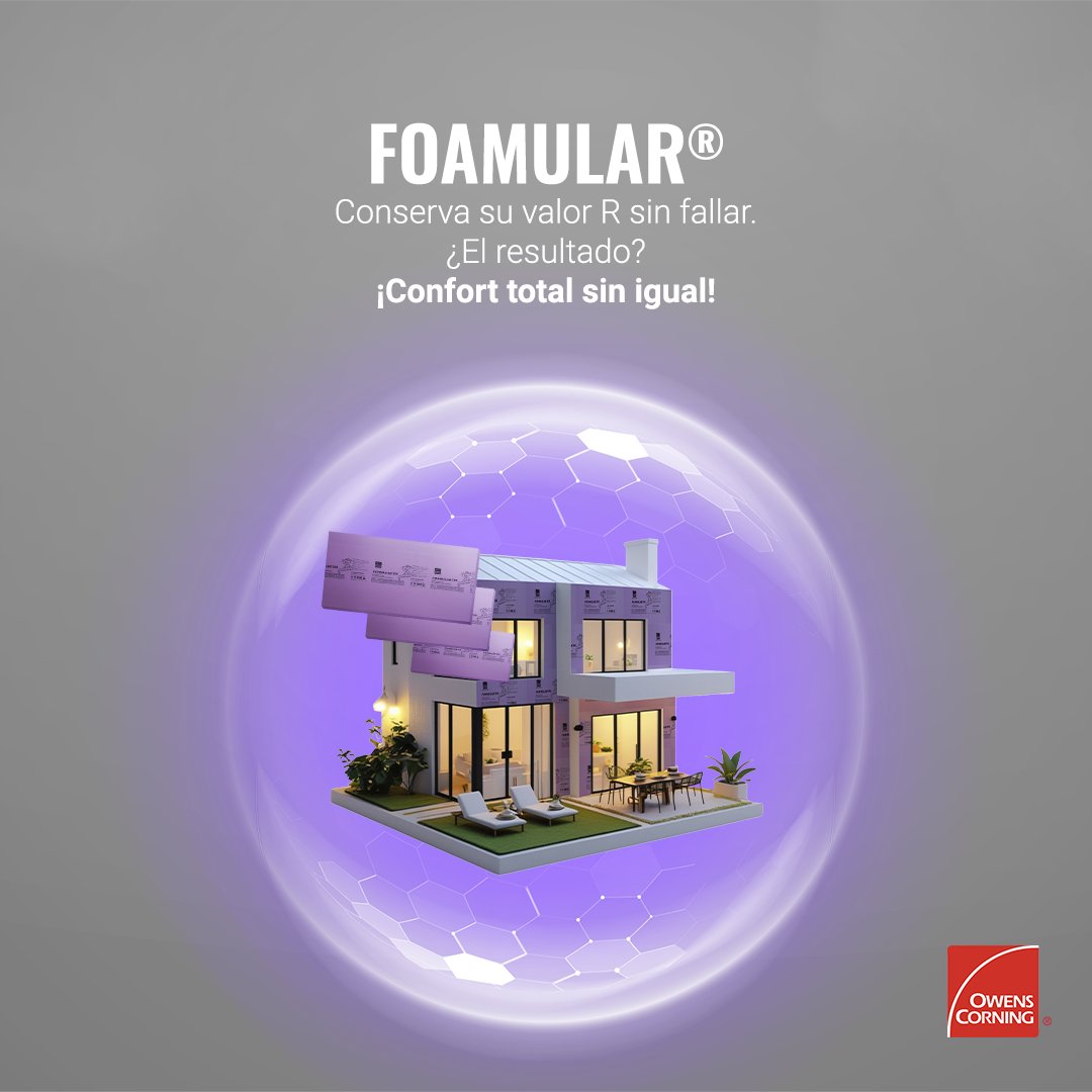 Foamular® aisla tu hogar gracias a su estructura de celda cerrada.

-Ahorro en climatización
-Hogares más frescos en verano y cálidos en invierno
-Bienestar y eficiencia energética duradera

Descubre cómo aislar tu hogar aquí: owenscorning.com.mx/foamular-aisla…