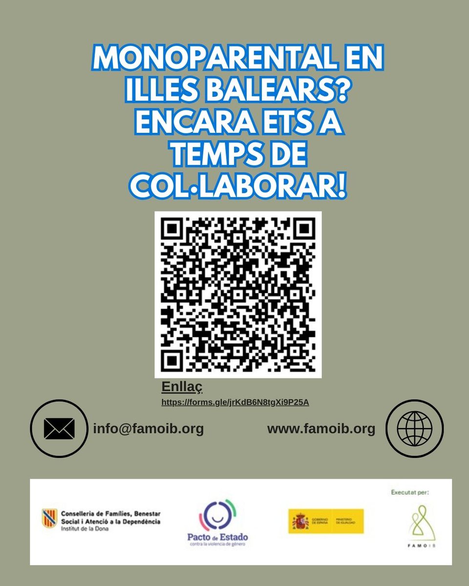 FAMOIB's tweet image. Estudi sobre com afecta a la salut mental de les monoparentals la falta de mesures de conciliació a Illes Balears.  Aquest estiu s’ha fet el treball de camp per fer difusió de l’enquesta i entrevistes.  Hem visitat tots els Consells Insulars i molts Serveis Socials d'Ajuntaments.