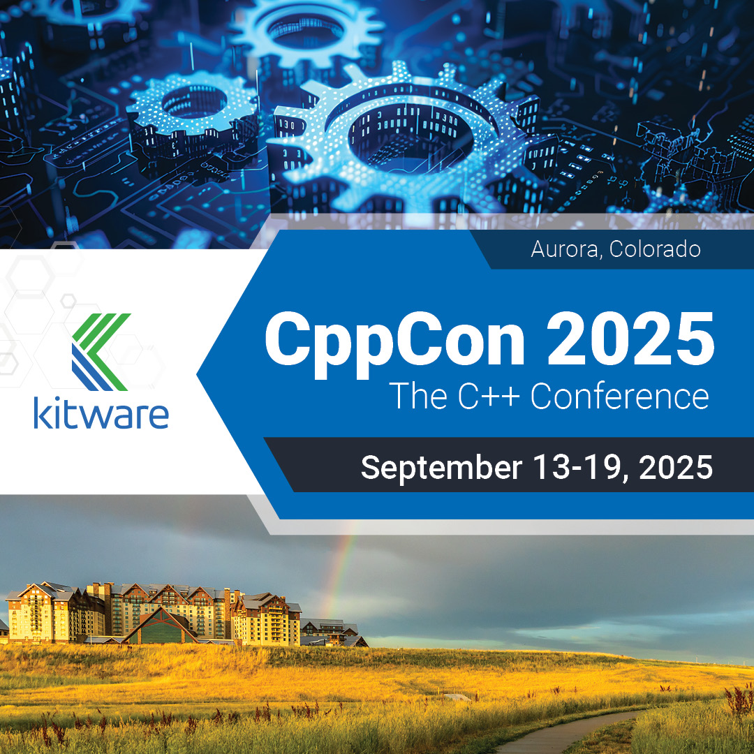 Kitware's tweet image. Kitware is heading to #CppCon 2025! Learn how we modernize build & package management systems with tools like #CMake and #Spack: ow.ly/Xkj250WTqBW