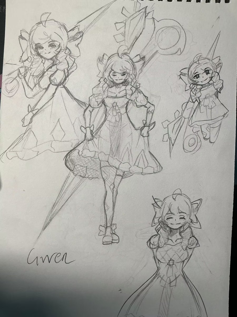 Some doodle drawn at school
#LeagueOfLegends #gwen #vex #kindred