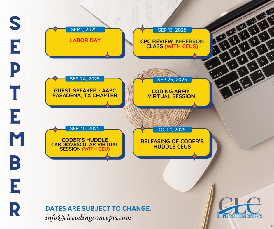 CLC_Concepts's tweet image. Here are the updated calendar dates for September. For more details, reach out to us at info@clccodingconcepts.com or sign up at clcconcepts.podia.com. Your success awaits! 📧✨