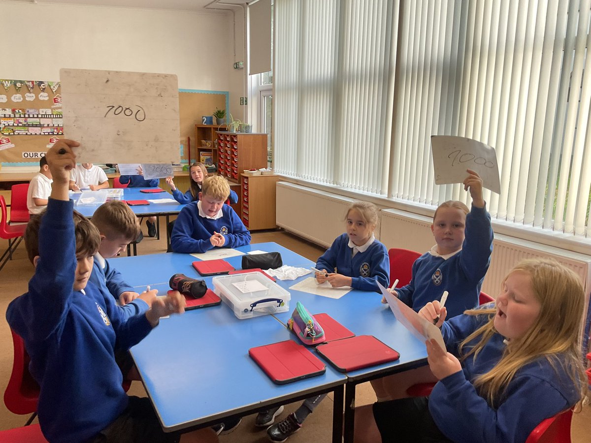 stpetersgala's tweet image. P6 using their whiteboards to show their learning. We were rounding whole numbers to the nearest 1000, 10000 and 100000. @SBCNumeracy @SBCEducation1 #concentrate
