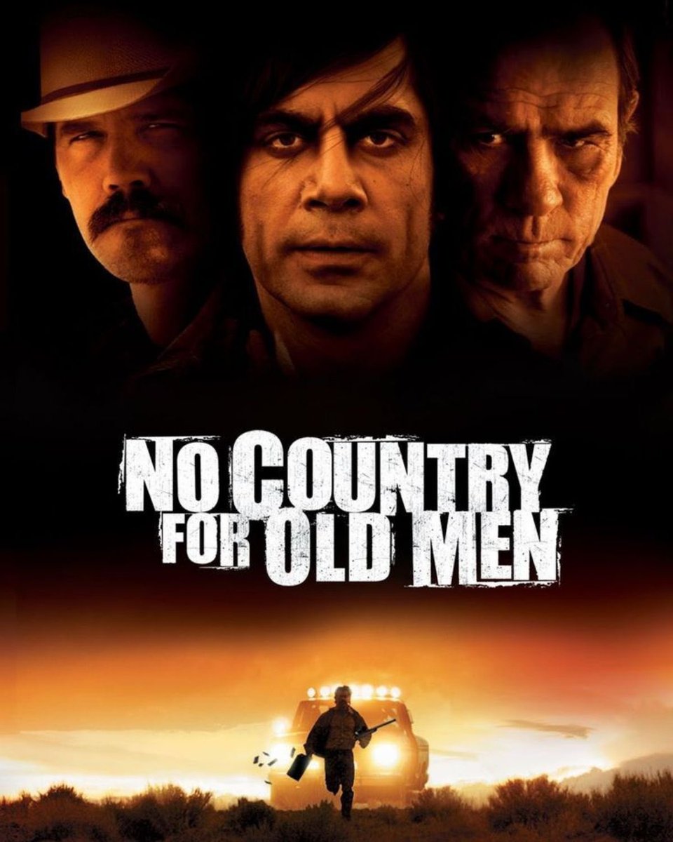 Film_ManorHouse's tweet photo. 4️⃣ No Country for Old Men (2007, dir. Joel &amp; Ethan Coen) – Javier Bardem, Josh Brolin &amp; Tommy Lee Jones star in this chilling thriller about fate, morality, and violence. https://t.co/yVhjOEwVNn