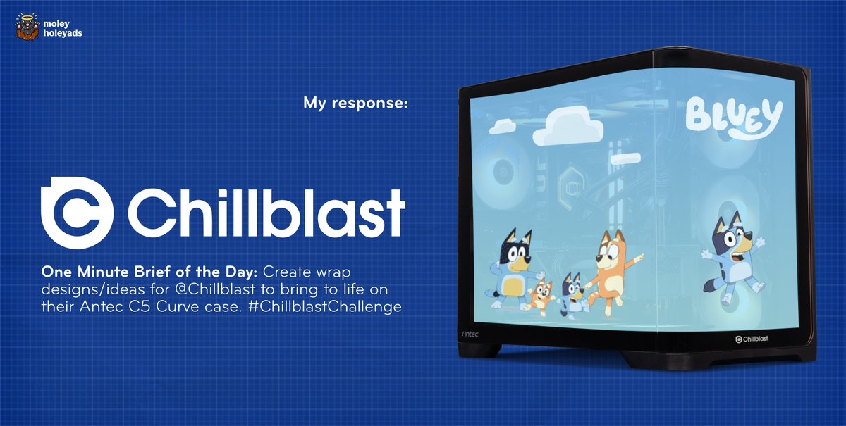 MoleyHoleyAds ⏱️🏳️⚧️ (@moleyholeyads) on Twitter photo chill(i heeler)blast (bluey!) 🐶💙 <a href="/OneMinuteBriefs/">One Minute Briefs ⏱️</a> <a href="/chillblast/">Chillblast</a> #ChillblastChallenge chill(i heeler)blast (bluey!) 🐶💙 <a href="/OneMinuteBriefs/">One Minute Briefs ⏱️</a> <a href="/chillblast/">Chillblast</a> #ChillblastChallenge