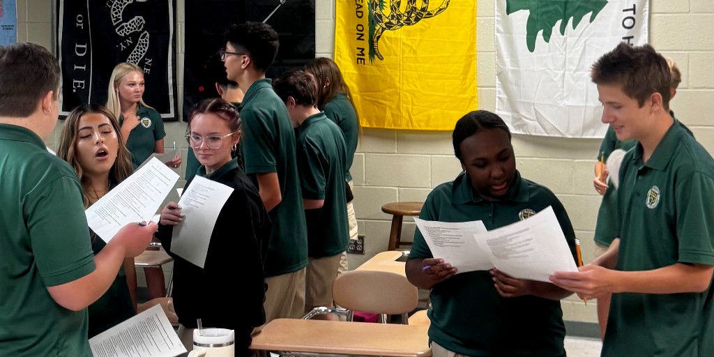 Learning Together, Thinking Critically – Students in Mr. Robinson's World History classes are working collaboratively to discuss quiz responses, connect historical concepts, and deepen their knowledge of the role of the Church in Medieval Europe. #mcchustlers