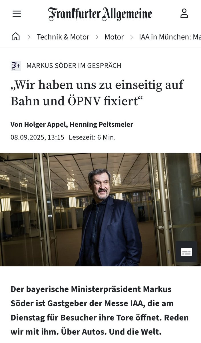 Sowas sagst du nur, wenn du in den letzten 15 Jahren nicht einmal mit Bus oder Straßenbahn zur Arbeit gefahren bist 🤦🏻‍♂️

faz.net/aktuell/techni…
