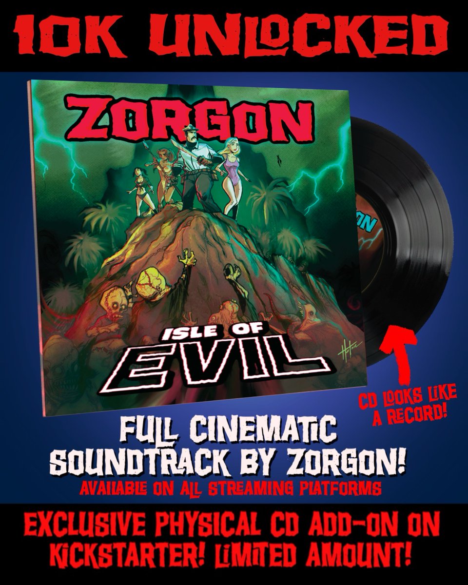 We unlocked 10k on the MONSTER DRIVE-IN kickstarter! A full soundtrack with music by my alter-ego ZORGON is now available as an add-on for only $10! Cinematic music to listen to while reading the book! Thank you all so much for reaching this goal!