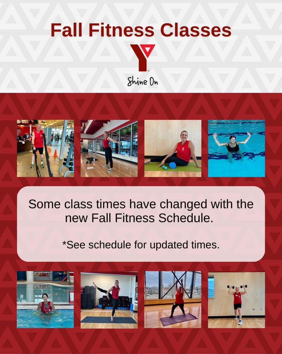 Friendly reminder, some fitness class times have changed with the new Fall Fitness Schedule!